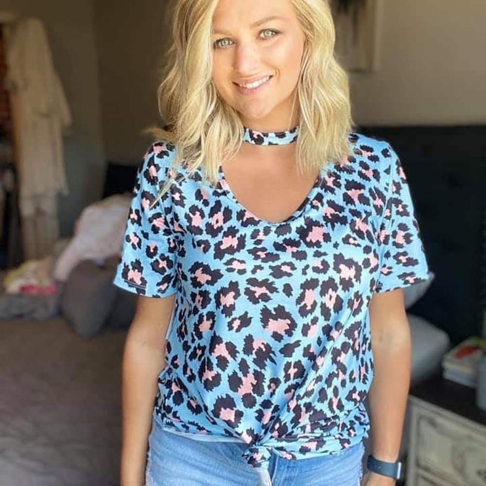 Leopard Choker Top
